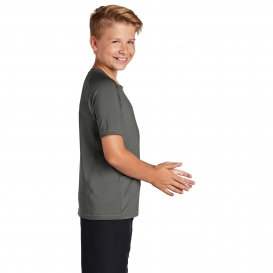 Sport-Tek YST470 Youth Rashguard Tee - Dark Smoke Grey