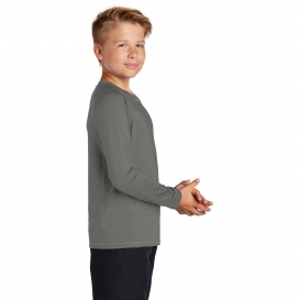 Sport-Tek YST470LS Youth Long Sleeve Rashguard Tee - Dark Smoke Grey