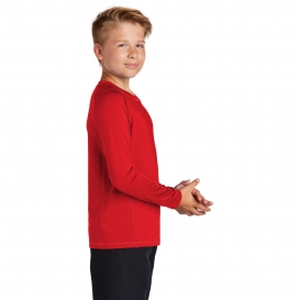 Sport-Tek YST470LS Youth Long Sleeve Rashguard Tee - True Red