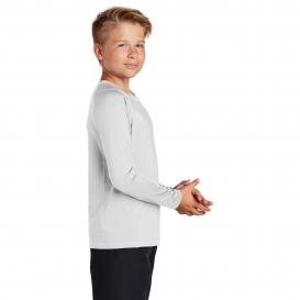 Sport-Tek YST470LS Youth Long Sleeve Rashguard Tee - White