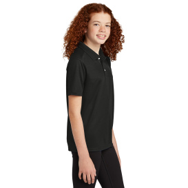 Sport-Tek YST740 Youth UV Micropique Polo - Black