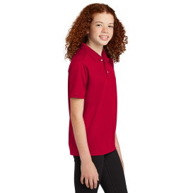 Sport-Tek YST740 Youth UV Micropique Polo - Deep Red