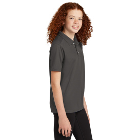 Sport-Tek YST740 Youth UV Micropique Polo - Graphite