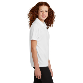 Sport-Tek YST740 Youth UV Micropique Polo - White