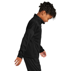 Sport-Tek YST800 Youth Travel Full-Zip Jacket - Black/Black