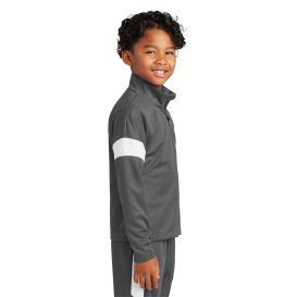 Sport-Tek YST800 Youth Travel Full-Zip Jacket - Iron Grey/White