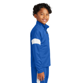 Sport-Tek YST800 Youth Travel Full-Zip Jacket - True Royal/White