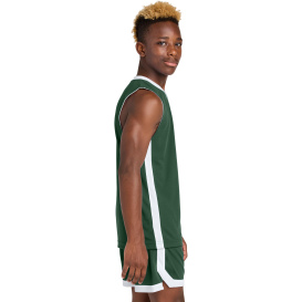 Sport-Tek YST900 Youth Rival Basketball Rev Jersey - Forest Green/White
