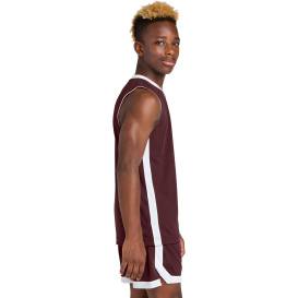 Sport-Tek YST900 Youth Rival Basketball Rev Jersey - Maroon/White