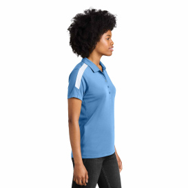 Sport-Tek LST104 Ladies Competitor United Polo - Carolina Blue/White