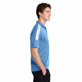 Sport-Tek ST104 Competitor United Polo - Carolina Blue/White