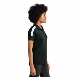Sport-Tek LST104 Ladies Competitor United Polo - Black/White