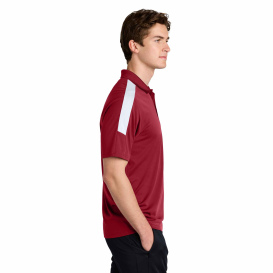 Sport-Tek ST104 Competitor United Polo - Deep Red/White