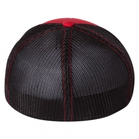 Richardson 110 Fitted Trucker Hat with R-Flex - Red/Black
