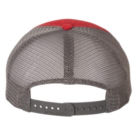 Richardson 111 Garment-Washed Trucker Cap - Red/Charcoal