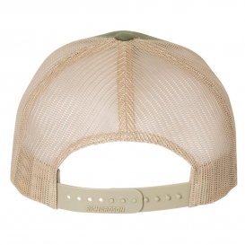 Richardson 112FP Snapback Trucker Cap - Army Olive Green/Tan