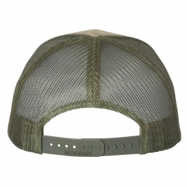 Richardson 112FP Snapback Trucker Cap - Pale Khaki/Loden Green
