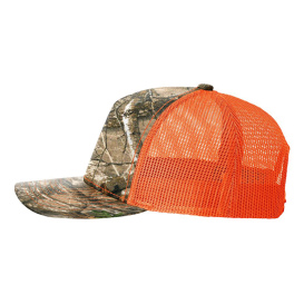 Richardson 112PFP Five Panel Printed Trucker Cap - Realtree Edge/Neon Orange