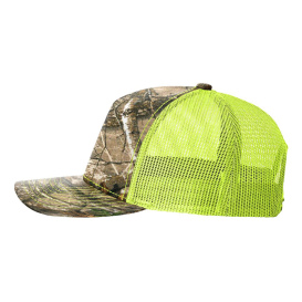 Richardson 112PFP Five Panel Printed Trucker Cap - Realtree Edge/Neon Yellow