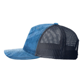 Richardson 112PFP Five Panel Printed Trucker Cap - Realtree Fishing Light Blue/Navy