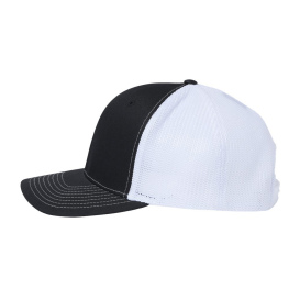 Richardson 112PL 112+ R-Flex Adjustable Trucker Cap - Black/White