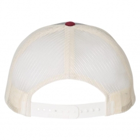 Richardson 115 Low Pro Trucker Cap - Heather Grey/Birch/Cardinal