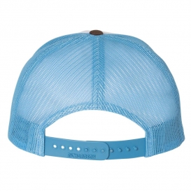 Richardson 115 Low Pro Trucker Cap - White/Columbia Blue/Brown