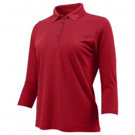Paragon 120 Women\'s Lady Palm 3 Quarter Sleeve Polo - Red
