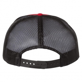 Richardson 168 Seven-Panel Trucker Cap - Red/Black