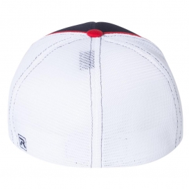 Richardson 172 Fitted Pulse Sportmesh Cap with R-Flex - Navy/White/Red Tri