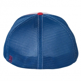Richardson 172 Fitted Pulse Sportmesh Cap with R-Flex - White/Royal/Red Tri