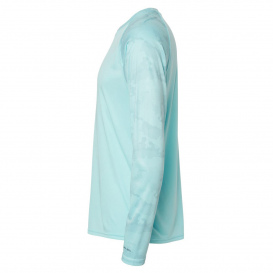 Paragon 216 Cayman Performance Camo Colorblock Long Sleeve T-Shirt - Aqua Blue