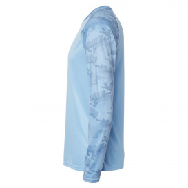 Paragon 216 Cayman Performance Camo Colorblock Long Sleeve T-Shirt - Blue Mist
