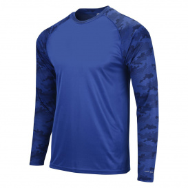 Paragon 216 Cayman Performance Camo Colorblock Long Sleeve T-Shirt - Royal
