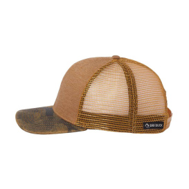 DRI DUCK 3358 Pique Trucker Cap - Saddle/Camo