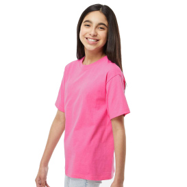 M&O 4850 Youth Gold Soft Touch T-Shirt - Azalea