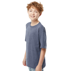 M&O 4850 Youth Gold Soft Touch T-Shirt - Heather Navy