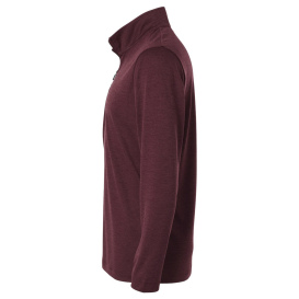AllPro 4HM700 Performance Melange Quarter-Zip Pullover - Maroon Melange
