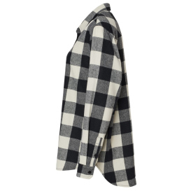 Burnside 5215 Women\'s Boyfriend Flannel - Ecru/Black Buffalo