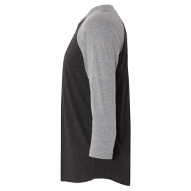 Next Level 6051 Unisex Tri-Blend Three-Quarter Sleeve Raglan - Premium Heather/Vintage Black