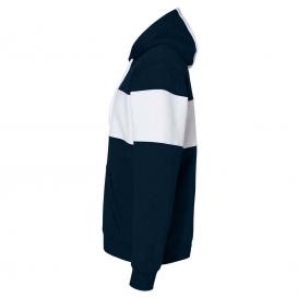 J. America 8644 Varsity Fleece Colorblocked Hooded Sweatshirt - Navy