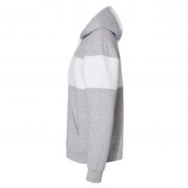 J. America 8644 Varsity Fleece Colorblocked Hooded Sweatshirt - Oxford