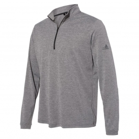 adidas A401 Lightweight Quarter-Zip Pullover - Black Heather