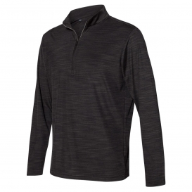 adidas A475 Lightweight Melange Quarter-Zip Pullover - Black Melange