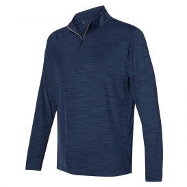 adidas A475 Lightweight Melange Quarter-Zip Pullover - Collegiate Navy Melange
