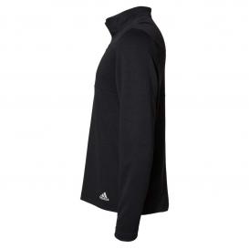 adidas A482 3-Stripes Double Knit Quarter-Zip Pullover - Black/Grey Two
