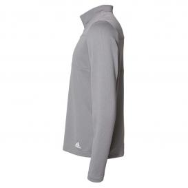 adidas A482 3-Stripes Double Knit Quarter-Zip Pullover - Grey Three/White