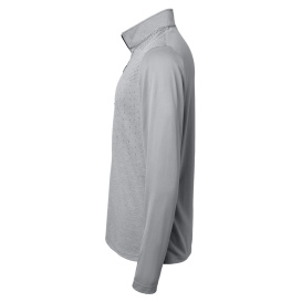 adidas A522 Heather Block Print Quarter-Zip Pullover - Grey Three Melange/Black