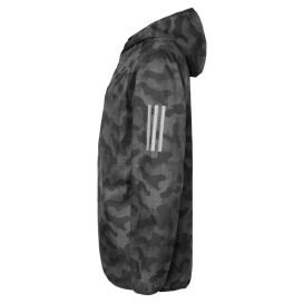 adidas A524 Hooded Full Zip Windbreaker - Grey Six/Black