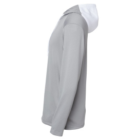 adidas A530 Textured Mixed Media Hooded Sweatshirt - Grey Three